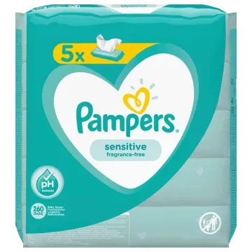 PAMPERS Sensitive 5x52db nedves törlőkendő